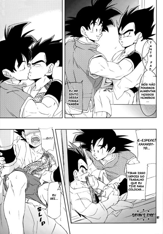 Goku e Vegeta mostrando a piroca gostoso